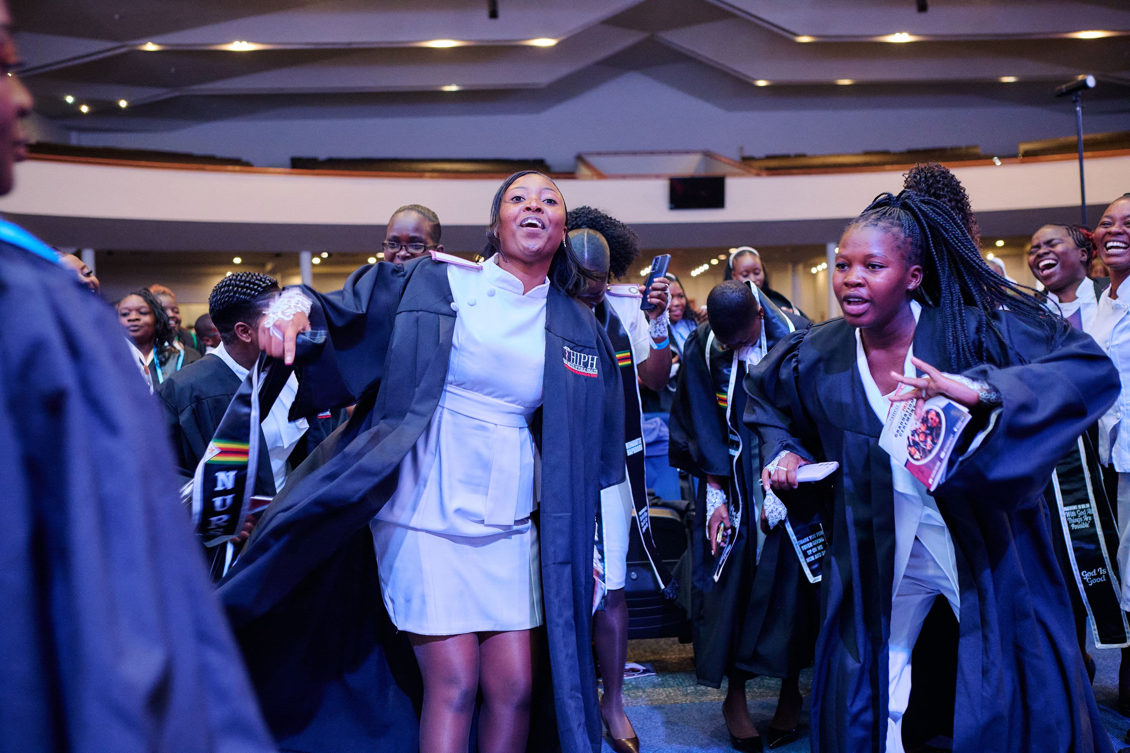 Nursing graduates celebrating