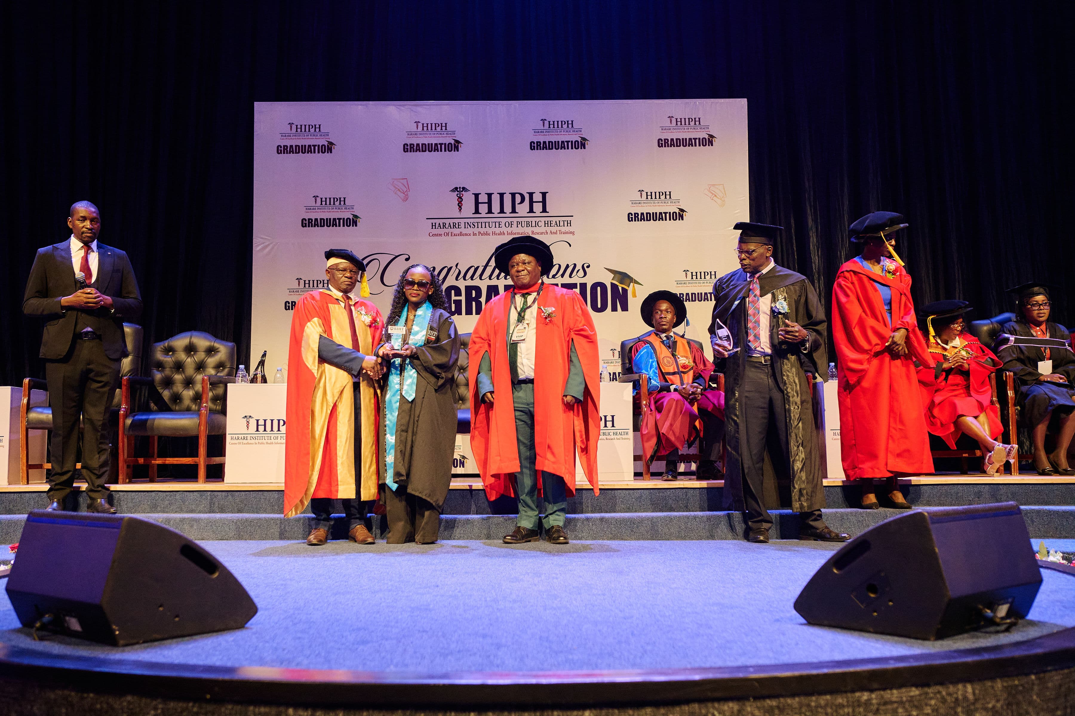 Graduate receiving award